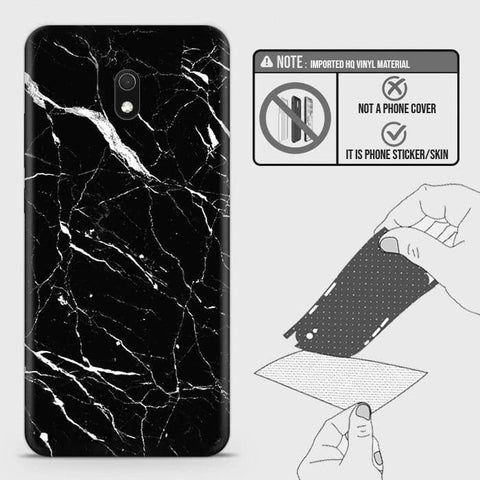 Xiaomi Redmi 8A Back Skin - Design 6 - Trendy Black Marble Skin Wrap Back Sticker