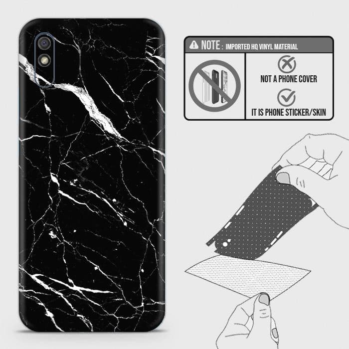 Xiaomi Redmi 9A Back Skin - Design 6 - Trendy Black Marble Skin Wrap Back Sticker