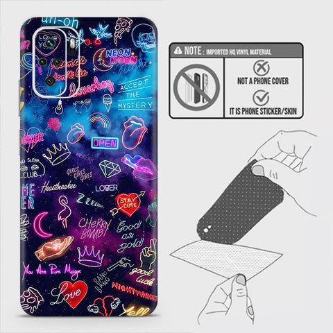 Xiaomi Redmi Note 10 4G Back Skin - Design 1 - Neon Galaxy Skin Wrap Back Sticker Without Sides