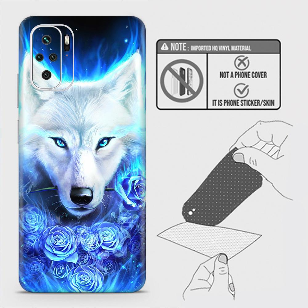 Xiaomi Redmi Note 10 4G Back Skin - Design 2 - Vintage Galaxy Wolf Skin Wrap Back Sticker Without Sides