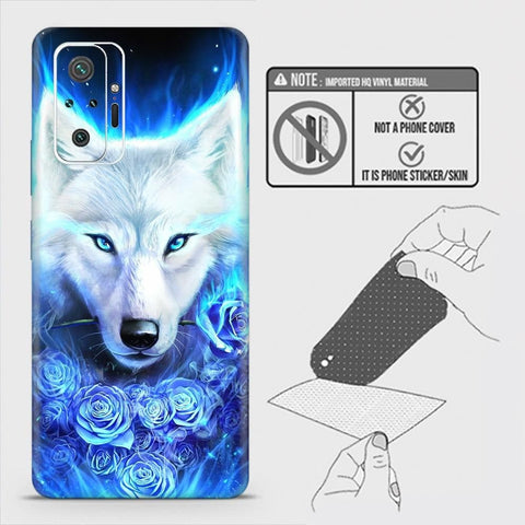 Xiaomi Redmi Note 10 Pro Max Back Skin - Design 2 - Vintage Galaxy Wolf Skin Wrap Back Sticker Without Sides