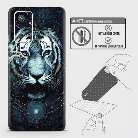 Xiaomi Redmi Note 10 Pro Max Back Skin - Design 4 - Vintage Galaxy Tiger Skin Wrap Back Sticker Without Sides