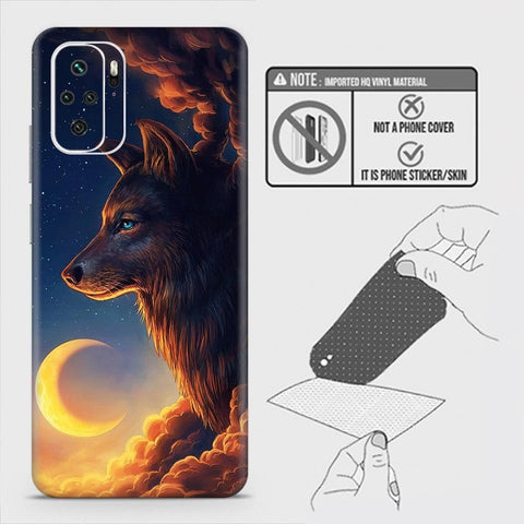 Xiaomi Redmi Note 10S Back Skin - Design 5 - Mighty Wolf Skin Wrap Back Sticker Without Sides