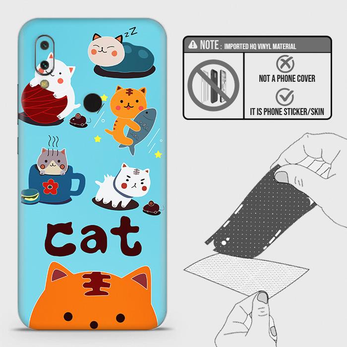 Xiaomi Redmi Note 7 Back Skin - Design 3 - Cute Lazy Cate Skin Wrap Back Sticker