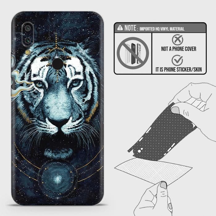 Xiaomi Redmi Note 7 Back Skin - Design 4 - Vintage Galaxy Tiger Skin Wrap Back Sticker