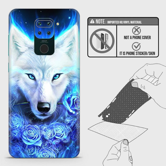 Xiaomi Redmi 10X 4G Back Skin - Design 2 - Vintage Galaxy Wolf Skin Wrap Back Sticker