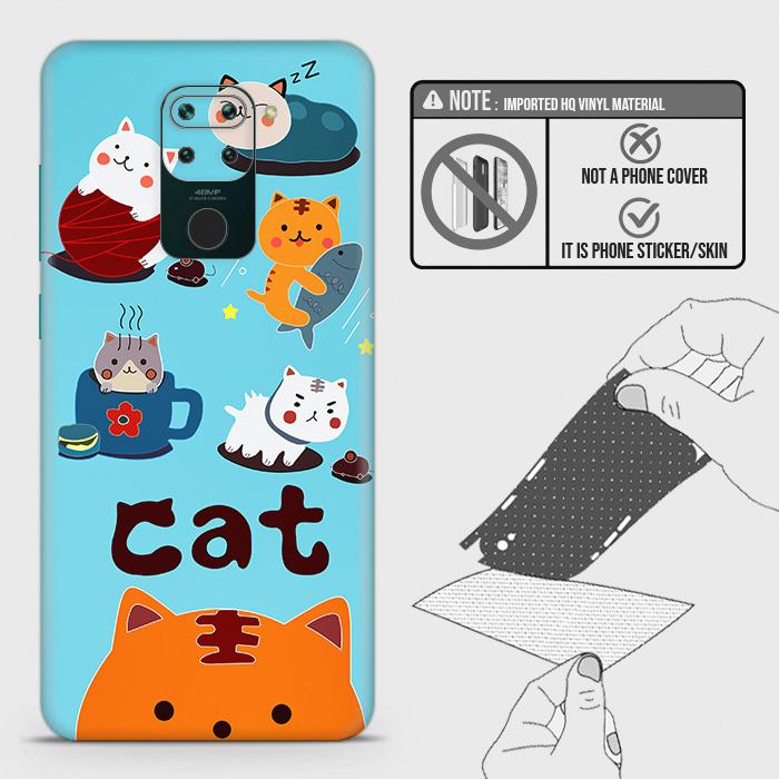 Xiaomi Redmi 10X 4G Back Skin - Design 3 - Cute Lazy Cate Skin Wrap Back Sticker