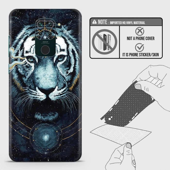 Xiaomi Redmi 10X 4G Back Skin - Design 4 - Vintage Galaxy Tiger Skin Wrap Back Sticker