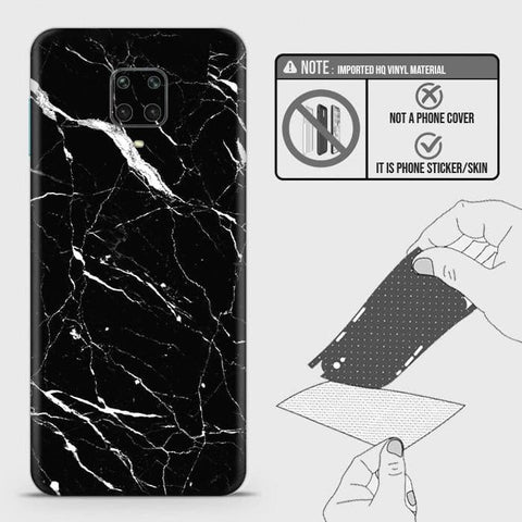 Xiaomi Poco M2 Pro Back Skin - Design 6 - Trendy Black Marble Skin Wrap Back Sticker