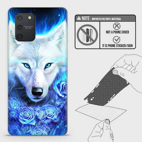 Samsung Galaxy M80s Back Skin - Design 2 - Vintage Galaxy Wolf Skin Wrap Back Sticker