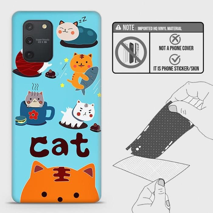 Samsung Galaxy M80s Back Skin - Design 3 - Cute Lazy Cate Skin Wrap Back Sticker