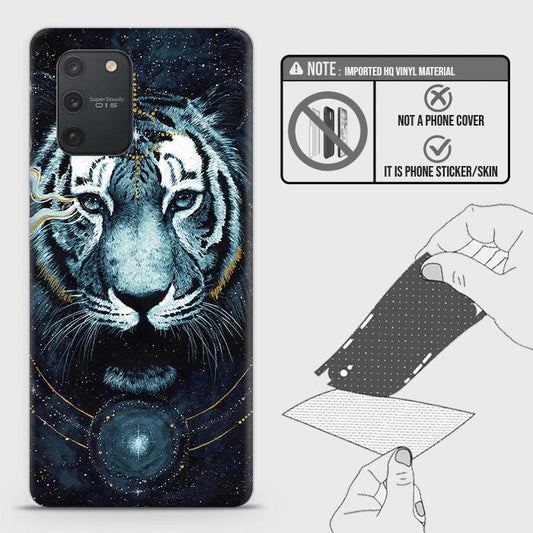 Samsung Galaxy A91 Back Skin - Design 4 - Vintage Galaxy Tiger Skin Wrap Back Sticker