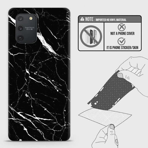 Samsung Galaxy A91 Back Skin - Design 6 - Trendy Black Marble Skin Wrap Back Sticker