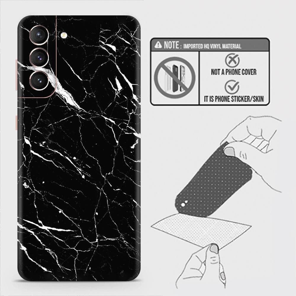 Samsung Galaxy S21 5G Back Skin - Design 6 - Trendy Black Marble Skin Wrap Back Sticker Without Sides