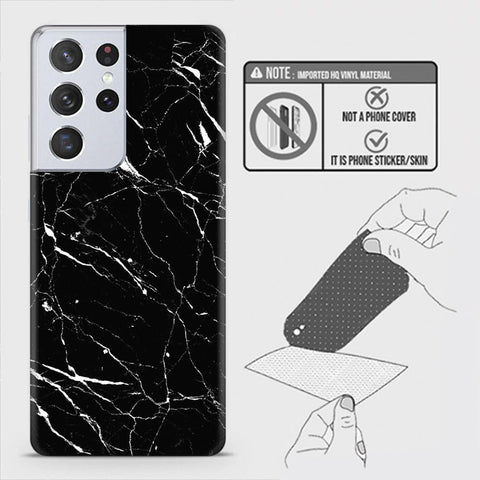 Samsung Galaxy S21 Ultra 5G Back Skin - Design 6 - Trendy Black Marble Skin Wrap Back Sticker Without Sides