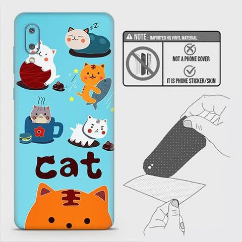 Samsung Galaxy A02 Back Skin - Design 3 - Cute Lazy Cate Skin Wrap Back Sticker Without Sides