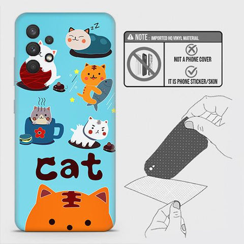 Samsung Galaxy A32 4G Back Skin - Design 3 - Cute Lazy Cate Skin Wrap Back Sticker Without Sides