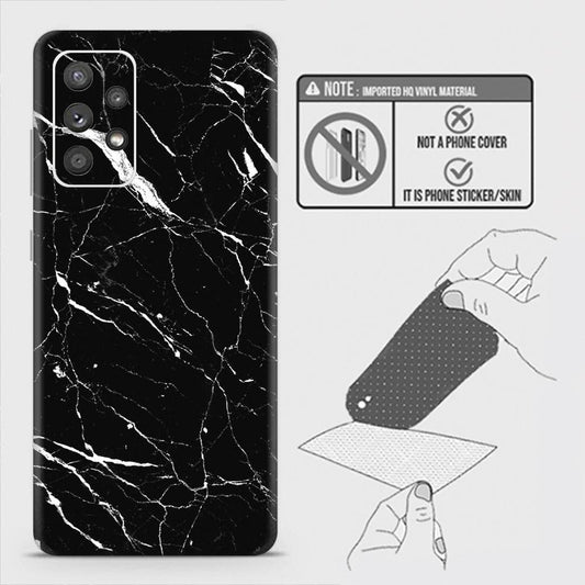 Samsung Galaxy A52 Back Skin - Design 6 - Trendy Black Marble Skin Wrap Back Sticker Without Sides