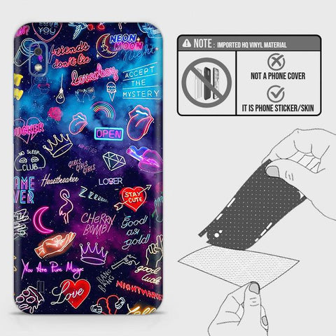 Samsung Galaxy A10 Back Skin - Design 1 - Neon Galaxy Skin Wrap Back Sticker