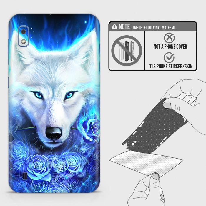 Samsung Galaxy A10 Back Skin - Design 2 - Vintage Galaxy Wolf Skin Wrap Back Sticker