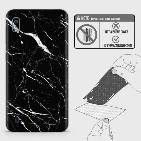 Samsung Galaxy A10 Back Skin - Design 6 - Trendy Black Marble Skin Wrap Back Sticker