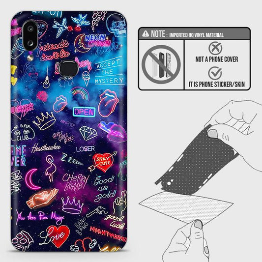 Samsung Galaxy A10s Back Skin - Design 1 - Neon Galaxy Skin Wrap Back Sticker