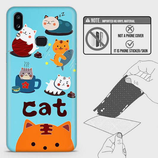 Samsung Galaxy A10s Back Skin - Design 3 - Cute Lazy Cate Skin Wrap Back Sticker