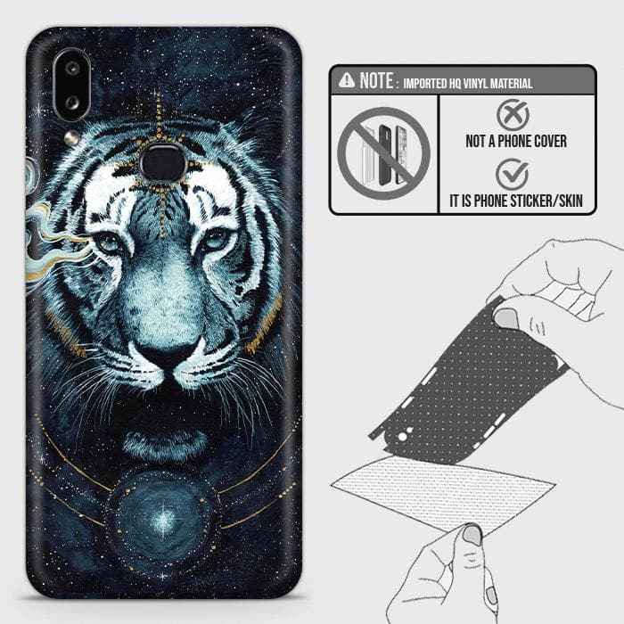 Samsung Galaxy A10s Back Skin - Design 4 - Vintage Galaxy Tiger Skin Wrap Back Sticker