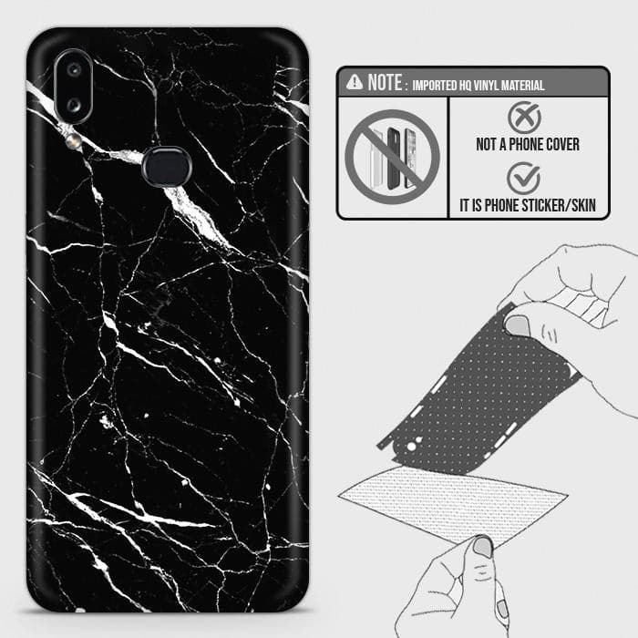 Samsung Galaxy A10s Back Skin - Design 6 - Trendy Black Marble Skin Wrap Back Sticker