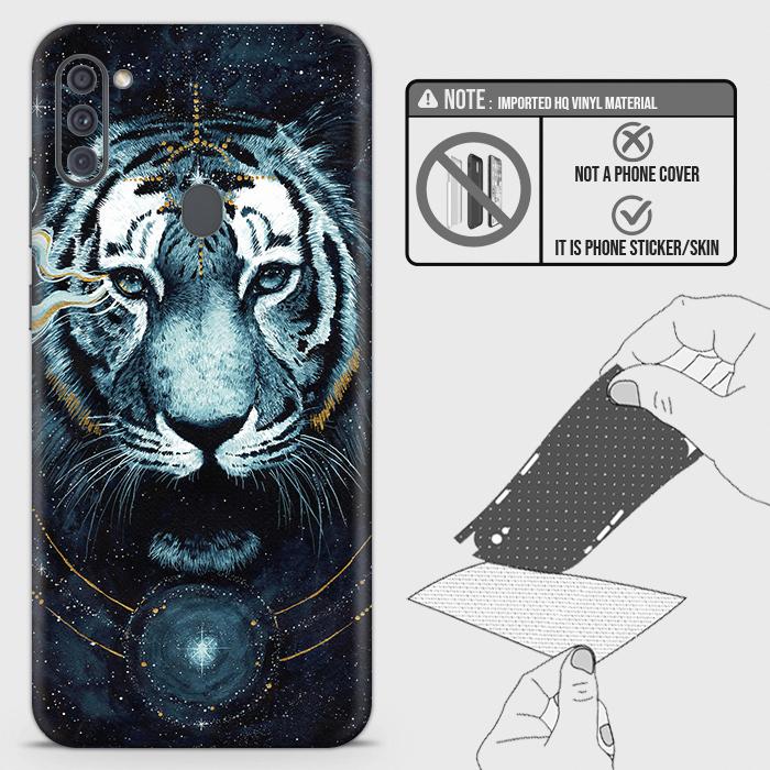 Samsung Galaxy M11 Back Skin - Design 4 - Vintage Galaxy Tiger Skin Wrap Back Sticker