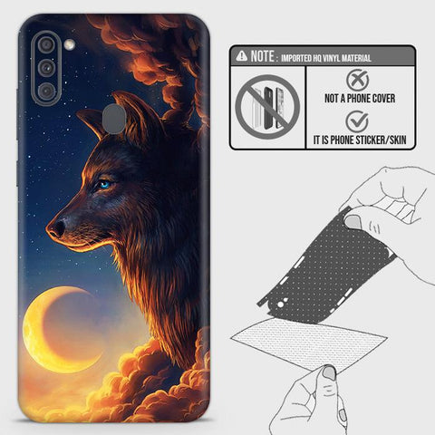 Samsung Galaxy M11 Back Skin - Design 5 - Mighty Wolf Skin Wrap Back Sticker