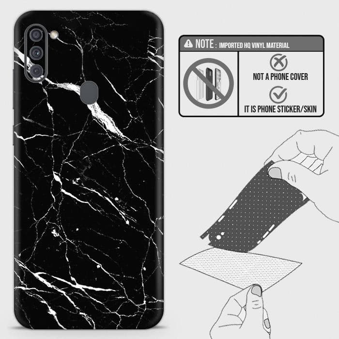 Samsung Galaxy A11 Back Skin - Design 6 - Trendy Black Marble Skin Wrap Back Sticker