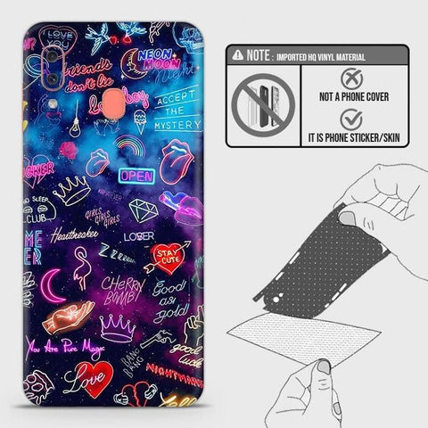 Samsung Galaxy A20 Back Skin - Design 1 - Neon Galaxy Skin Wrap Back Sticker