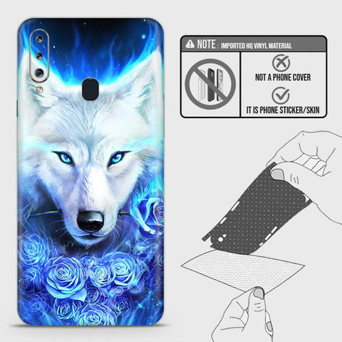 Samsung Galaxy A20s Back Skin - Design 2 - Vintage Galaxy Wolf Skin Wrap Back Sticker