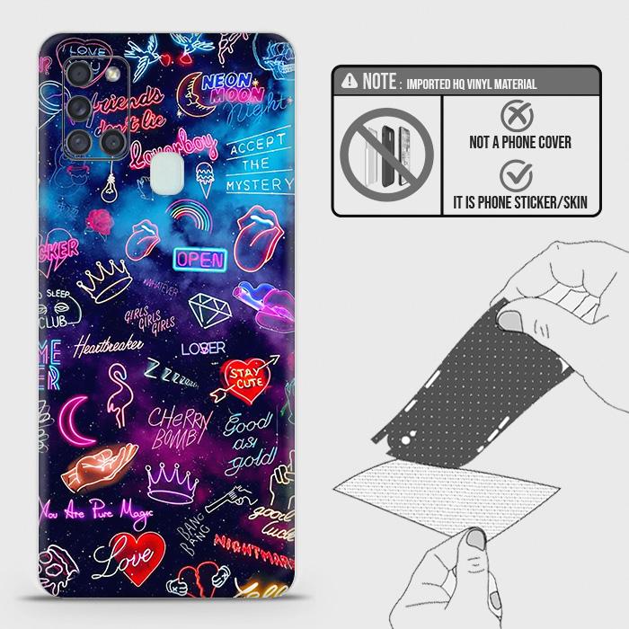 Samsung Galaxy A21s Back Skin - Design 1 - Neon Galaxy Skin Wrap Back Sticker