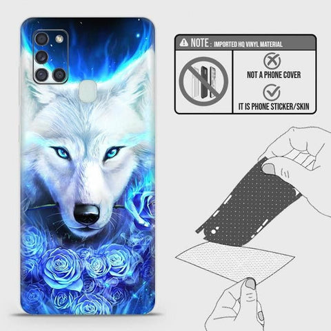 Samsung Galaxy A21s Back Skin - Design 2 - Vintage Galaxy Wolf Skin Wrap Back Sticker