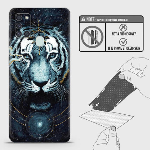 Samsung Galaxy A21s Back Skin - Design 4 - Vintage Galaxy Tiger Skin Wrap Back Sticker