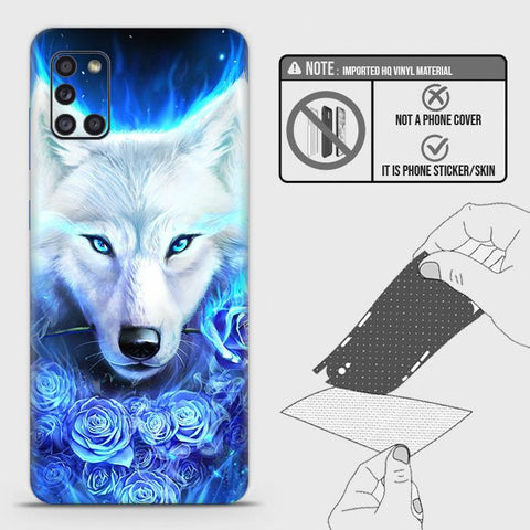 Samsung Galaxy A31 Back Skin - Design 2 - Vintage Galaxy Wolf Skin Wrap Back Sticker