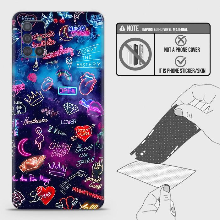 Samsung Galaxy A51 Back Skin - Design 1 - Neon Galaxy Skin Wrap Back Sticker