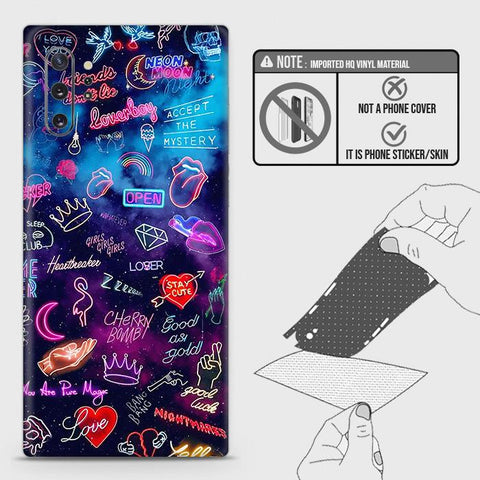 Samsung Galaxy Note 10 Plus Back Skin - Design 1 - Neon Galaxy Skin Wrap Back Sticker