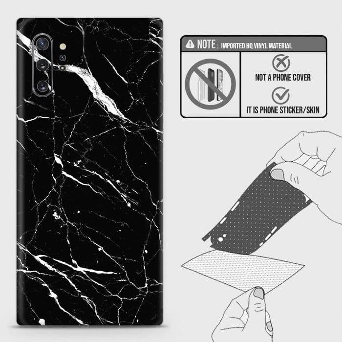 Samsung Galaxy Note 10 Plus Back Skin - Design 6 - Trendy Black Marble Skin Wrap Back Sticker