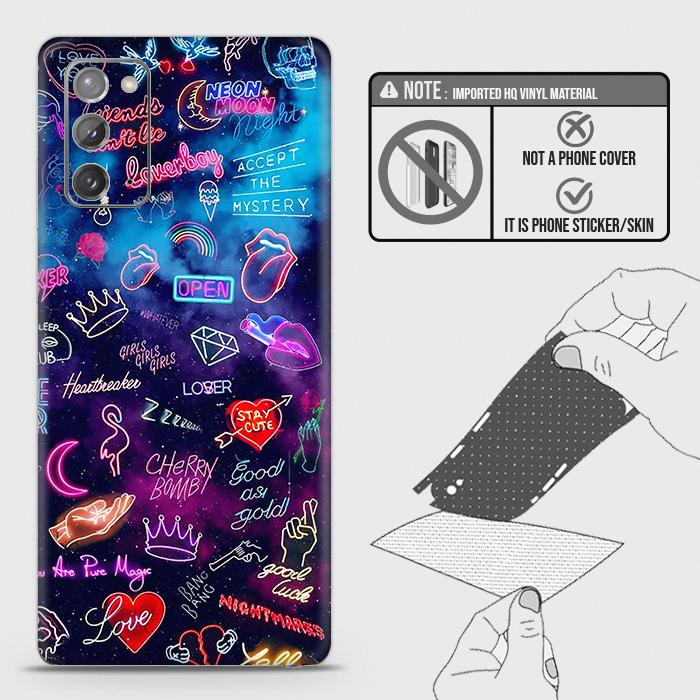 Samsung Galaxy Note 20 Back Skin - Design 1 - Neon Galaxy Skin Wrap Back Sticker