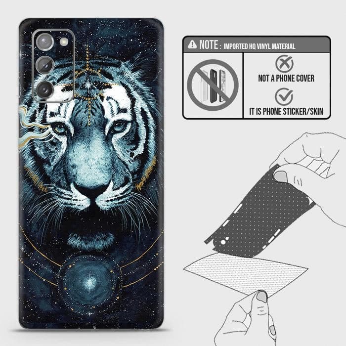 Samsung Galaxy Note 20 Back Skin - Design 4 - Vintage Galaxy Tiger Skin Wrap Back Sticker