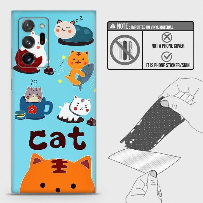 Samsung Galaxy Note 20 Ultra Back Skin - Design 3 - Cute Lazy Cate Skin Wrap Back Sticker