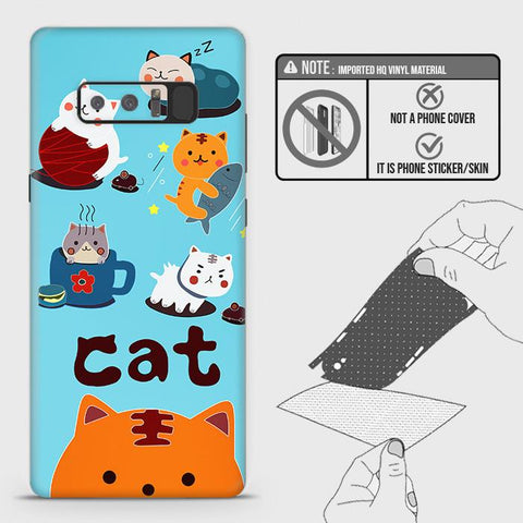 Samsung Galaxy Note 8 Back Skin - Design 3 - Cute Lazy Cate Skin Wrap Back Sticker