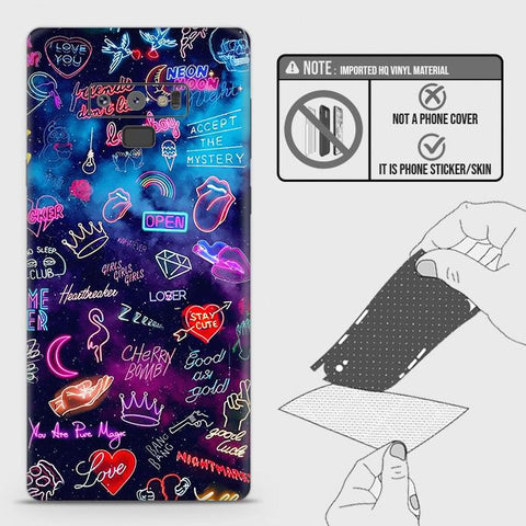 Samsung Galaxy Note 9 Back Skin - Design 1 - Neon Galaxy Skin Wrap Back Sticker