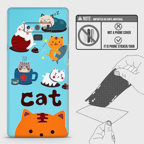 Samsung Galaxy Note 9 Back Skin - Design 3 - Cute Lazy Cate Skin Wrap Back Sticker