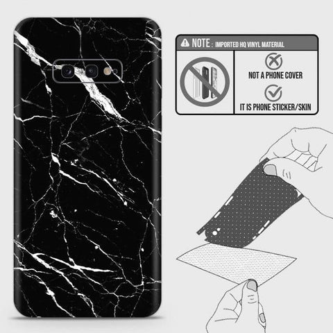 Samsung Galaxy S10e Back Skin - Design 6 - Trendy Black Marble Skin Wrap Back Sticker