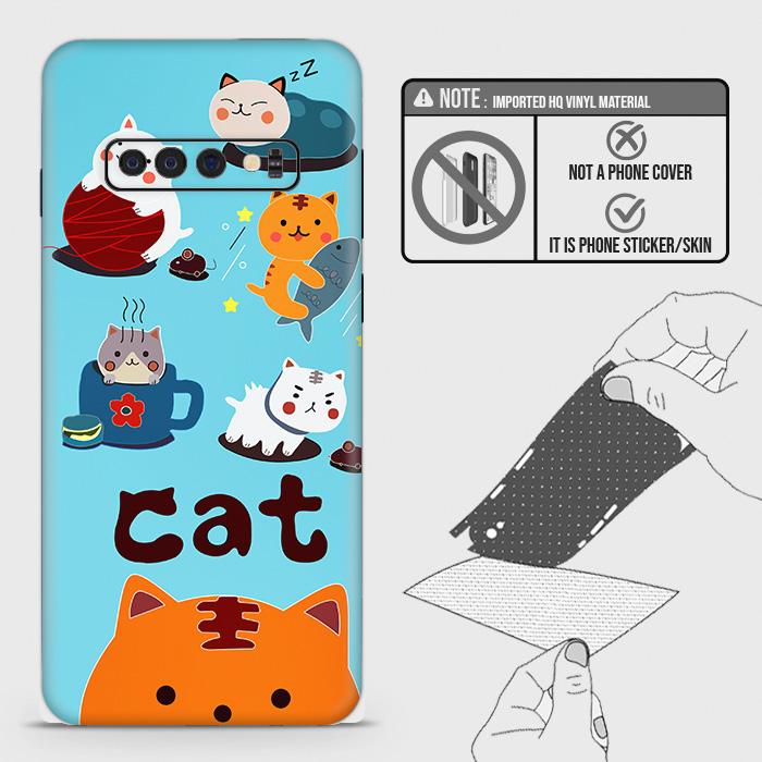 Samsung Galaxy S10 Plus Back Skin - Design 3 - Cute Lazy Cate Skin Wrap Back Sticker