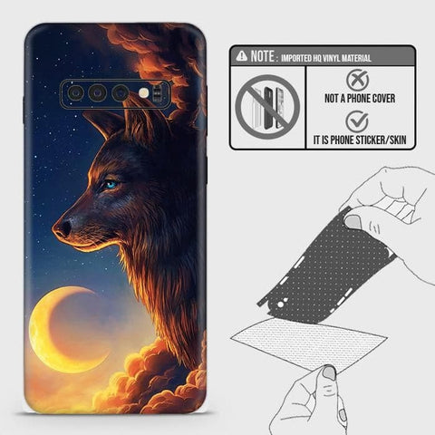 Samsung Galaxy S10 Plus Back Skin - Design 5 - Mighty Wolf Skin Wrap Back Sticker